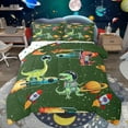 thumbnail image 1 of Feelyou Cute Green Dinosaur Bedding Comforter Set for Child, Outer Space Twin Comforter Sets, Kawaii Animal Astronaut Reversible Bedding Set, Ultra Soft Bedroom Decor, 2 Pieces, 1 of 9