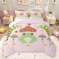 thumbnail image 1 of Feelyou Cute Green Frog Bedding Comforter Set for Child, Jungle Mushroom Twin Comforter Sets, Kawai Pink Cartoon Bedding Set, Microfiber Bedroom Decor, 2pcs, 1 of 8