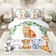 thumbnail image 1 of Feelyou Cute Kitten Cat Twin Bedding Sets 7-Piece for Kids, Cartoon Zoo Animal Bedding Comforter Set, Kawaii Giraffe Zebra Reversible Sheet Sets, Luxury Bedroom Decor, 1 of 8