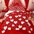 thumbnail image 1 of Feelyou Cute Love Heart Bedding Comforter Set for Teen, Romantic Cartoon Twin Comforter Sets, Red White Graffiti Lines Reversible Bedding Set, Breathable Home Decor, 2 Pieces, 1 of 9
