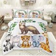 thumbnail image 1 of Feelyou Cute Meerkat Lover Bedding Comforter Set for Child, Kawaii Hippo Elephant Twin Comforter Sets, Jungle Animal Party Reversible Bedding Set, Breathable Home Decor, 2pcs, 1 of 8