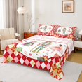 thumbnail image 1 of Feelyou Cute Nutcracker Bed Sheets, Happy Christmas King Sheets, Winter Gold Sonwflake Sheet Set, Ultra Soft Home Decor,4 Pieces, 1 of 7