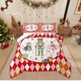thumbnail image 1 of Feelyou Cute Nutcracker Queen Comforter Set, Happy Christmas Bedding Sets, Winter Gold Sonwflake Reversible Bedding Comforter Set, Ultra Soft Home Decor,3 Pieces, 1 of 8