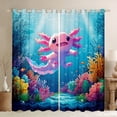 thumbnail image 1 of Feelyou Cute Ocean Axolotl Black Out Curtains for Child, Cartoon Dreamy Animal Curtains Pack of 2 (42x63 Each), Fairy Tale Animal Bedroom Curtains, Window Curtains Home Decor, 1 of 6