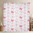 thumbnail image 1 of Feelyou Cute Princess Ribbon Blackout Curtains Set of 2 (52x84 Each) for Teens, Girly Pink Bowknot Window Curtains, Kawaii Love Heart Curtains and Drapes, Window Curtains Decor, 1 of 6