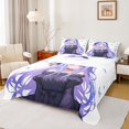 thumbnail image 1 of Feelyou Cute Purple Girl Full Size Sheets, Tokyo Anime Princess Bed Sheets, 4pcs, 1 of 7