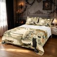 thumbnail image 1 of Feelyou Cute Toilet Ghost King Sheets, Boho Floral Black Cat Bedding, Sage Green, 4pcs, 1 Flat Sheet, 1 Fitted Sheet and 2 Pillowcases, 1 of 5
