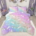 thumbnail image 1 of Feelyou Cute Unicorn Kids Bedding Comforter Set, Mystic Astrology Planet Twin Comforter Sets, Dreamy Rainbow Printed Reversible Bedding Set, Breathable Home Decor, 2-Piece, 1 of 8
