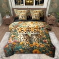 thumbnail image 1 of Feelyou Cute Wildlife Cheetah Twin Bedding Sets 7-Piece for Teens, Woodland Animal Leopard Bedding Comforter Set, Groovy Flower Floral Reversible Sheet Sets, Luxury Bedroom Decor, 1 of 9
