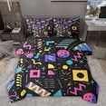 thumbnail image 1 of Feelyou Cycle Memphis Teens Bedding Comforter Set 7pcs, Abstract Lines Queen Bedding Sets, 1 of 8