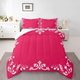 thumbnail image 1 of Feelyou Damask Floral Queen Comforter Set, Western Hippie Mandala Bedding Set, 3pcs, 1 of 8