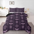 thumbnail image 1 of Feelyou Damask Flower Queen Comforter Set, Retro Aztec Bat Animal Bedding Set, 3pcs, 1 of 8