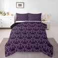 thumbnail image 1 of Feelyou Damask Flower Teen Queen Comforter Set, Purple Butterfly Bedding Set, 3pcs, 1 of 8