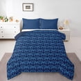 thumbnail image 1 of Feelyou Damask Flower Women Twin Comforter Sets, Blue Boho Gothic Bat Bedding Set, 2-Piece, 1 of 8