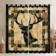 thumbnail image 1 of Feelyou Deer Adult Curtains Pack of 2 (42x84 Each), Vintage Buffalo Curtains Blackout, 1 of 6