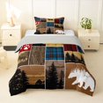 thumbnail image 1 of Feelyou Deer Bear Twin Comforter Sets, Retro Patchwork Bedding Set, 2pcs, 1 of 7