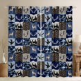 thumbnail image 1 of Feelyou Deer Duck Black Out Curtains, Blue Plaid Curtains Pack of 2 (42x63 Each), 1 of 6
