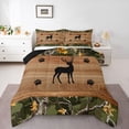 thumbnail image 1 of Feelyou Deer Moose Queen Comforter Set, Vintage Camo Bedding Comforter Set, 3-Piece, 1 of 6