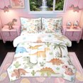 thumbnail image 1 of Feelyou Desert Tropical Cartoon Dinosaur Twin Bedding Sets for Boys Girls, Cute Volcano Palm Tree Bedding Comforter Set, Green, Polkadot Reversible, 7 Pieces, 1 of 7