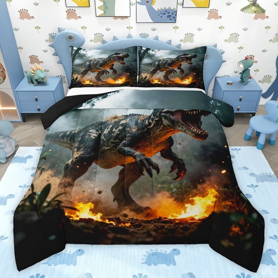 Feelyou Dinosaur Animal Twin Comforter Sets, Teens Kids Boys Girls Bedding Set, 2 Pieces