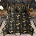 thumbnail image 1 of Feelyou Dragon Bedding Comforter Set 7pcs, Black Yellow Aztec Triangle Full Bedding Set, 1 of 8