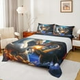 thumbnail image 1 of Feelyou Dragon Monster Bed Sheets for Boys Girls, Magical Wildlife King Sheets, Earth Planet Star Sheet Set, 1 of 7