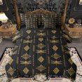 thumbnail image 1 of Feelyou Dragonfly Bedding Comforter Set 7pcs, Yellow Boho Aztec Damask King Bedding Sets, 1 of 8