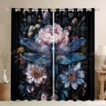 thumbnail image 1 of Feelyou Dragonfly Curtains Pack of 2 (42x84 Each), Watercolor Flower Curtains Blackout, 1 of 6