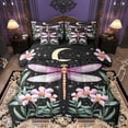 thumbnail image 1 of Feelyou Dragonfly Floral Bedding Comforter Set 7pcs, Boho Galaxy Stars King Bedding Sets, 1 of 8