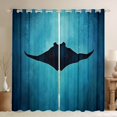 thumbnail image 1 of Feelyou Dream Spotted Stingray Curtains Pack of 2 (42x84 Each) for Men Boys, Sea Marine Animal Curtains Blackout, Teal Blue, 1 of 6