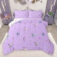 thumbnail image 1 of Feelyou Dreamy Ballet Princess Full Size Comforter Sets, Cute Cartoon Stars Flower Bedding Comforter Set, Teens Girls Women Reversible Bedding Sets, Lightweight Room Decor, 3 Pieces, 1 of 8