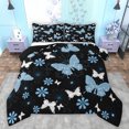 thumbnail image 1 of Feelyou Dreamy Blue Butterfly Queen Comforter Set, Cartoon Groovy Floral Bedding Sets, Teens Kids Girls Women Reversible Bedding Comforter Set, Microfiber Bedroom Decor, 3 Pieces, 1 of 8