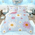 thumbnail image 1 of Feelyou Dreamy Blue Floral Queen Comforter Set, Kawaii Daisy Groovy Flower Bedding Sets, Dreamy Princess Style Reversible Bedding Comforter Set, Lightweight Room Decor, 3-Piece, 1 of 8