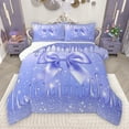thumbnail image 1 of Feelyou Dreamy Bow-tie Child Full Size Comforter Sets, Cartoon Princess Bowknot Bedding Comforter Set, Bling Stars Sequin Print Reversible Bedding Sets, Luxury Bedroom Decor, 3 Pieces, 1 of 8
