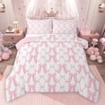 thumbnail image 1 of Feelyou Dreamy Bow-tie Pink Bedding Comforter Set, Girly Cute Bow Twin Comforter Sets, Teens Kids Girls Women Reversible Bedding Set, Luxury Bedroom Decor, 2pcs, 1 of 9