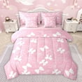 thumbnail image 1 of Feelyou Dreamy Bowknot Kids Bedding Comforter Set 7 Pieces, Fashion Princess Style Full Bedding Set, Girly Cute Pink Bow Reversible Fitted Sheet Flat Sheet, Ultra Soft Bedroom Decor, 1 of 7