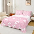 thumbnail image 1 of Feelyou Dreamy Bowknot Kids Full Size Sheets, Fashion Princess Style Bed Sheets, Girly Cute Pink Bow Sheet Sets, Ultra Soft Bedroom Decor, 4-Piece, 1 of 7