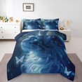 thumbnail image 1 of Feelyou Dreamy Cat Animal Full Size Comforter Sets, Glitter Butterfly Bedding Sets, 3pcs, 1 of 8