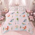 thumbnail image 1 of Feelyou Dreamy Cute Dragon Bedding Comforter Set for Kids, Tree Plant Botanical Twin Comforter Sets, Pink Cartoon Dinosaur Reversible Bedding Set, Breathable Home Decor, 2-Piece, 1 of 9