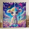 thumbnail image 1 of Feelyou Dreamy Cute Sheep Black Out Curtains for Teens, Outer Space Planet Curtains Pack of 2 (42x63 Each), Mystic Starry Sky Bedroom Curtains, Curtains and Drapes Room Decor, 1 of 6