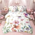 thumbnail image 1 of Feelyou Dreamy Flower Elf Bedding Comforter Set 7pcs for Kids, Rustic Groovy Floral King Bedding Sets, Fairy Tale Princess Reversible Bed Sheets, Breathable Home Decor, 1 of 8