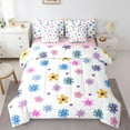 thumbnail image 1 of Feelyou Dreamy Flower Floral Bedding Comforter Set 7-Piece for Kids, Rustic Farmhouse Plant King Bedding Sets, Cherry Blossoms Reversible Bed Sheets, Super Cozy Room Decor, 1 of 7