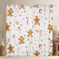 thumbnail image 1 of Feelyou Dreamy Gold Snowflake Blackout Curtains Set of 2 (52x84 Each), Kawaii Gingerbread Man Window Curtains, Merry Christmas Curtains and Drapes, 1 of 6