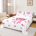thumbnail image 1 of Feelyou Dreamy Pink Bow-tie Twin Sheet Sets, Butterfly Animal Bedding, 3-Piece, 1 of 7