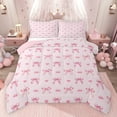 thumbnail image 1 of Feelyou Dreamy Pink Bowknot Full Size Comforter Sets for Girls, Kawaii Princess Crown Bedding Comforter Set, Cute Love Heart Reversible Bedding Sets, Luxury Bedroom Decor, 3 Pieces, 1 of 9