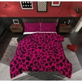thumbnail image 1 of Feelyou Dreamy Pink Fashion Full Size Comforter Sets, Cheetah Leopard Print Bedding Comforter Set, Princess Style Reversible Bedding Sets, Luxury Bedroom Decor, 3pcs, 1 of 8