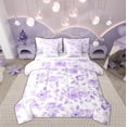 thumbnail image 1 of Feelyou Dreamy Purple Rose Twin Bedding Sets 7-Piece, Rustic Flower Floral Bedding Comforter Set, Plant Botanical Sheet Sets, Breathable Home Decor, 1 of 7