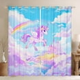 thumbnail image 1 of Feelyou Dreamy Purple Unicorn Blackout Curtains Set of 2 (52x84 Each), Mystic Castle Window Curtains, Cartoon Magical Animal Curtains and Drapes, 1 of 6