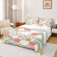 thumbnail image 1 of Feelyou Dreamy Rainbow Cloud Bed Sheets, Kawaii Stars Starry Sky King Sheets, Teens Kids Boys Girls Sheet Set, Microfiber Bedroom Decor, 4pcs, 1 of 7