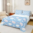 thumbnail image 1 of Feelyou Dreamy Stars Cloud Full Size Sheets for Child, Kawaii Butterfly Animal Bed Sheets, Fairy Tale Cartoon Sheet Sets, Ultra Soft Bedroom Decor, 4pcs, 1 of 7